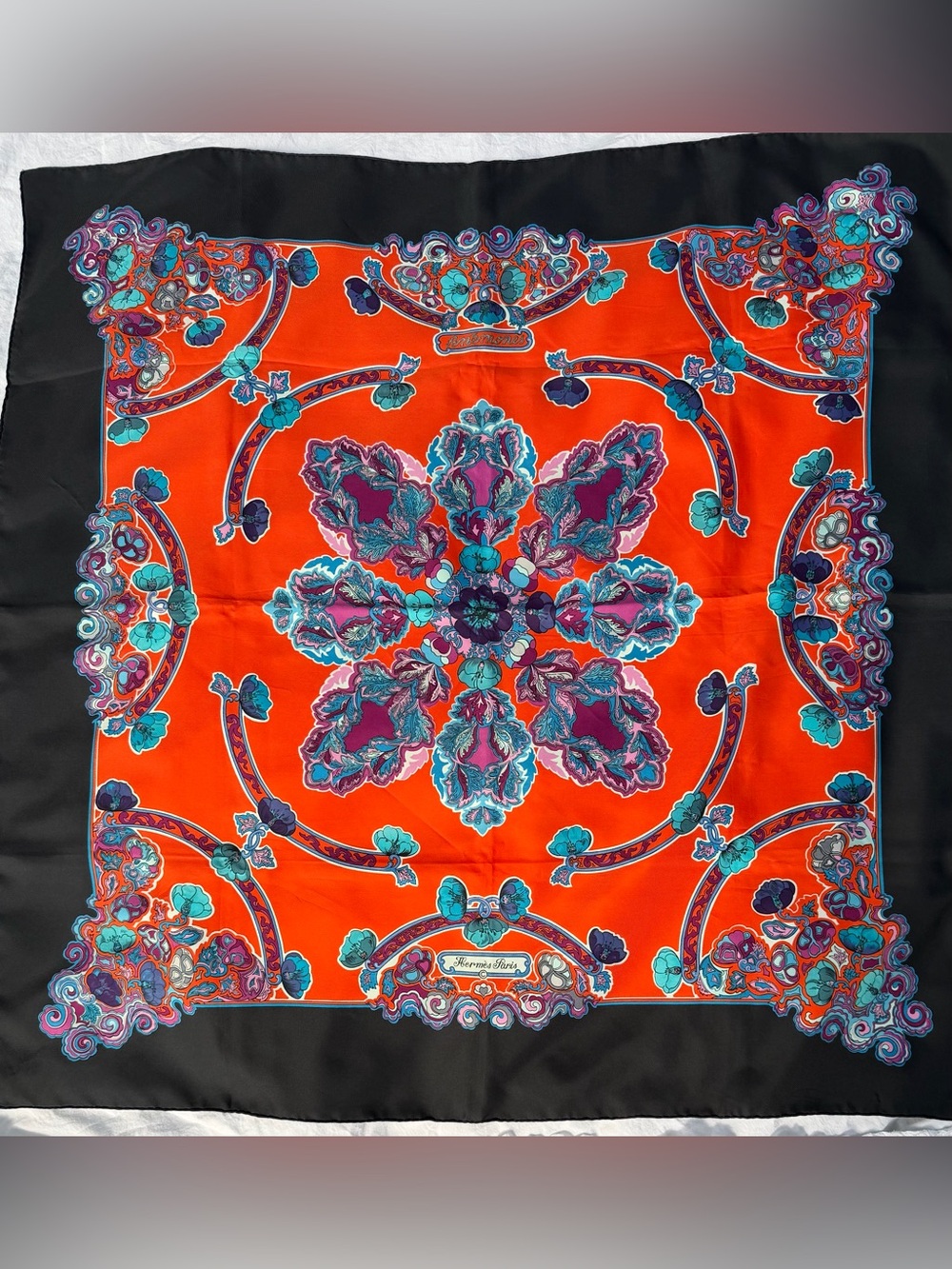 Hermes 90cm vintage silk scarf